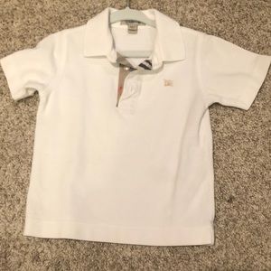 Boys Burberry white polo, sz 3 year